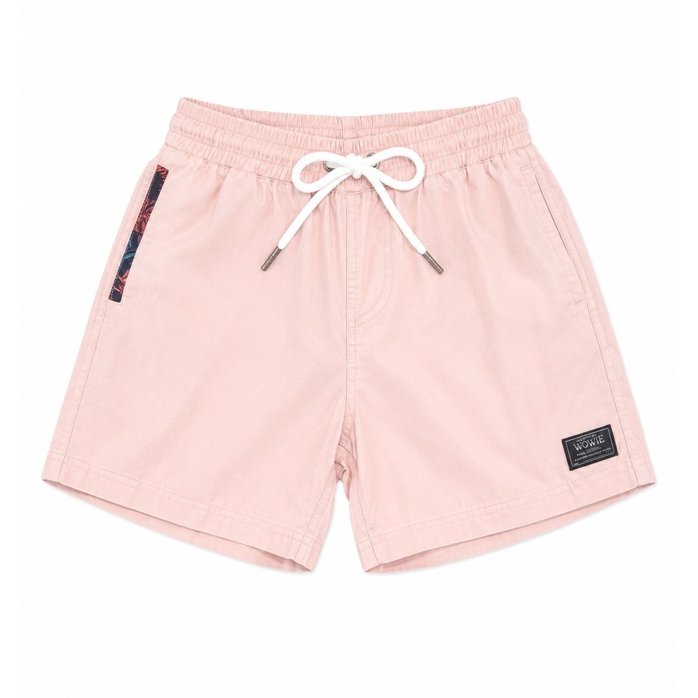 WOWIE Youth Small Pink Casual Drawstring Shorts Woven Elastic Waist Pockets